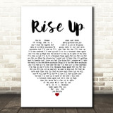 Andra Day Rise Up White Heart Song Lyric Music Print