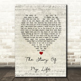 Neil Diamond The Story Of My Life Script Heart Song Lyric Music Print