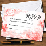 Coral Watercolour Floral Personalized RSVP Cards