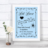 Blue Let Love Sparkle Sparkler Send Off Personalized Wedding Sign