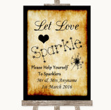 Western Let Love Sparkle Sparkler Send Off Personalized Wedding Sign