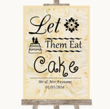 Cream Roses Let Them Eat Cake Personalized Wedding Sign