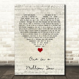 Larry Graham One in a Million You Script Heart Song Lyric Quote Music Poster Print