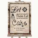 Vintage Let Them Eat Cake Personalized Wedding Sign