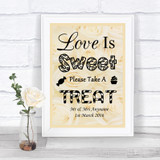 Cream Roses Love Is Sweet Take A Treat Candy Buffet Personalized Wedding Sign