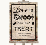 Vintage Love Is Sweet Take A Treat Candy Buffet Personalized Wedding Sign