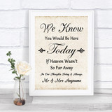 Shabby Chic Ivory Loved Ones In Heaven Personalized Wedding Sign