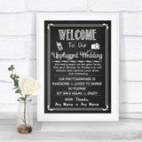 Chalk Sketch No Phone Camera Unplugged Personalized Wedding Sign