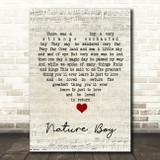 Nat King Cole Nature Boy Script Heart Song Lyric Quote Music Poster Print