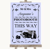 Lilac Photobooth This Way Left Personalized Wedding Sign