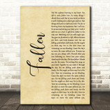 Volbeat Fallen Rustic Script Song Lyric Quote Music Poster Print