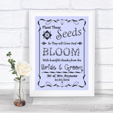 Lilac Plant Seeds Favours Personalized Wedding Sign