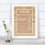 Brown Winter Rules Of The Dance Floor Personalized Wedding Sign