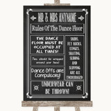Chalk Sketch Rules Of The Dancefloor Personalized Wedding Sign