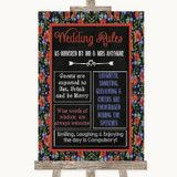 Floral Chalk Rules Of The Wedding Personalized Wedding Sign