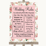 Vintage Roses Rules Of The Wedding Personalized Wedding Sign