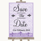 Lilac Shabby Chic Save The Date Personalized Wedding Sign