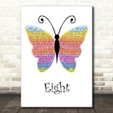 Sleeping At Last Eight Rainbow Butterfly Song Lyric Wall Art Print