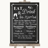 Chalk Style Signature Favourite Drinks Personalized Wedding Sign