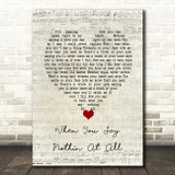 Keith Whitley When You Say Nothin At All Script Heart Song Lyric Wall Art Print