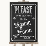 Chalk Sketch Signing Frame Guestbook Personalized Wedding Sign