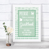 Winter Green Take A Moment To Sign Our Guest Book Personalized Wedding Sign