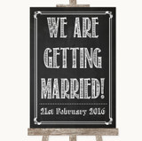 Chalk Sketch We Are Getting Married Personalized Wedding Sign