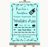 Aqua Wedpics App Photos Personalized Wedding Sign