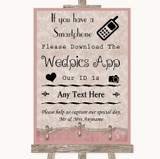 Pink Shabby Chic Wedpics App Photos Personalized Wedding Sign