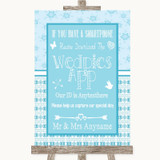 Winter Blue Wedpics App Photos Personalized Wedding Sign