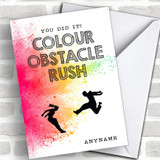 Colour Obstacle Rush You Did It Personalized Greetings Card