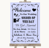 Lilac Welcome Order Of The Day Personalized Wedding Sign