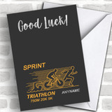 Sprint Triathlon Good Luck Personalized Good Luck Card