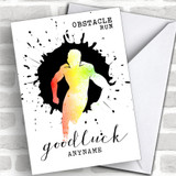 Obstacle Run Good Luck Personalized Good Luck Card