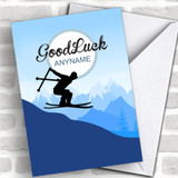 Skiing Challenge Personalized Good Luck Card