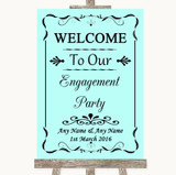 Aqua Welcome To Our Engagement Party Personalized Wedding Sign