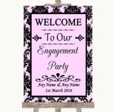 Baby Pink Damask Welcome To Our Engagement Party Personalized Wedding Sign