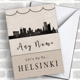 Surprise Let's Go To Helsinki Personalized Greetings Card