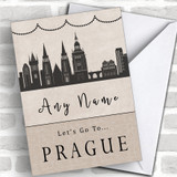 Surprise Let's Go To Prague Personalized Greetings Card