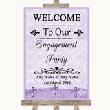 Lilac Shabby Chic Welcome To Our Engagement Party Personalized Wedding Sign