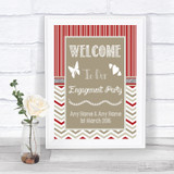 Red & Grey Winter Welcome To Our Engagement Party Personalized Wedding Sign
