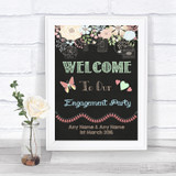 Shabby Chic Chalk Welcome To Our Engagement Party Personalized Wedding Sign