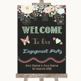 Shabby Chic Chalk Welcome To Our Engagement Party Personalized Wedding Sign