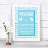 Winter Blue Welcome To Our Engagement Party Personalized Wedding Sign