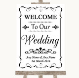 Black & White Welcome To Our Wedding Personalized Wedding Sign