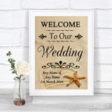 Sandy Beach Welcome To Our Wedding Personalized Wedding Sign