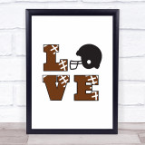 Love Baseball Quote Typogrophy Wall Art Print