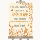 Autumn Leaves Wedpics App Photos Personalized Wedding Sign