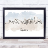 Watercolor Line Art Cairo Decorative Wall Art Print