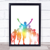 Run Rainbow Style Decorative Wall Art Print